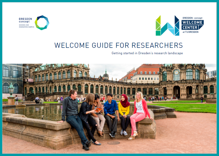 Title page for Welcome Guide for Researchers. Logo